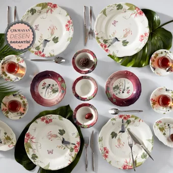 Karaca Lanie Yuvarlak Desenli 26 Parça 6 Kişilik Stoneware Kahvaltı Takımı Çok Renkli