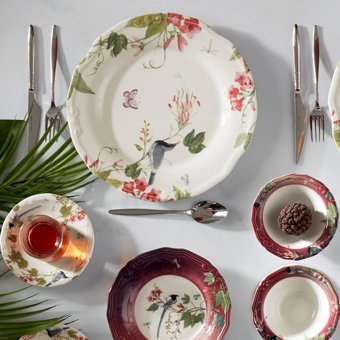 Karaca Lanie Yuvarlak Desenli 26 Parça 6 Kişilik Stoneware Kahvaltı Takımı Çok Renkli
