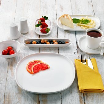 Schafer Favor 36 Parça 6 Kişilik Porselen Kahvaltı Takımı Beyaz