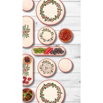 Esnaf Dede Happy Yuvarlak Desenli 18 Parça 4 Kişilik Seramik Kahvaltı Takımı Çok Renkli