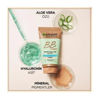 Garnier Skin Active Karma-Yağlı Ciltler İçin Sivilce Yapmayan Işıltılı BB Krem Açık Ton
