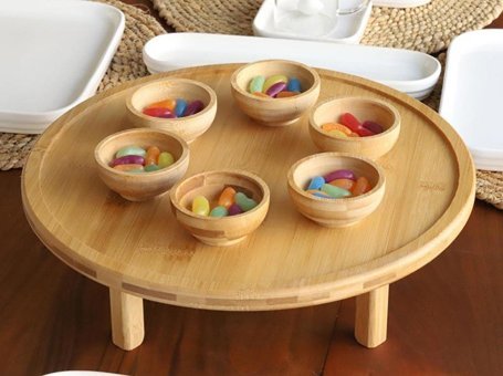 Atbyhome Kuga Bambum 36 Parça 6 Kişilik Seramik Kahvaltı Takımı Beyaz-Şeffaf-Kahverengi