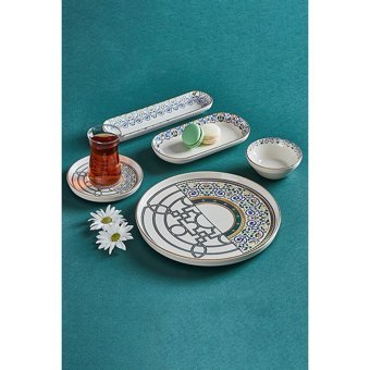Neva Mentol Jülide N3164 26 Parça 6 Kişilik Seramik Kahvaltı Takımı Çok Renkli