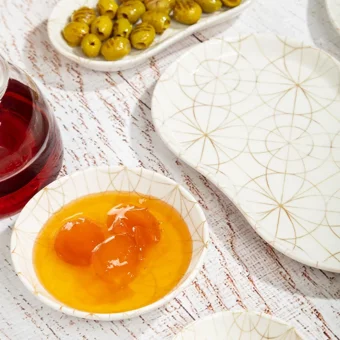 Bernardo Lucetta Yuvarlak Desenli 26 Parça 6 Kişilik Stoneware Kahvaltı Takımı Beyaz