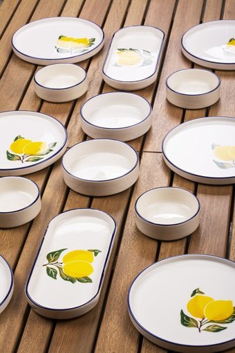 Mukko Home Limon Desenli 14 Parça 6 Kişilik Seramik Kahvaltı Takımı Çok Renkli