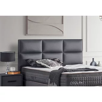 Abc Bedding Coolmax 140 x 200 cm Başlıklı Çift Kişilik Sandıklı Baza Seti Gri
