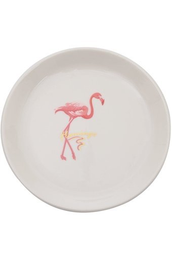 Yamamiya Flamingo Desenli 19 Parça 2 Kişilik Seramik Kahvaltı Takımı Beyaz