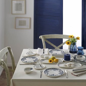 Pierre Cardin Sardinia Desenli 28 Parça 4 Kişilik Porselen Kahvaltı Takımı Beyaz-Mavi
