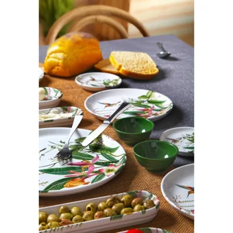 Nandy Home Arı Kuşu Desenli 13 Parça 6 Kişilik Seramik Kahvaltı Takımı Çok Renkli