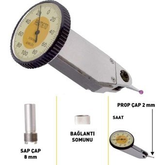 Fett 0,5mm Asimeto Dikey Temel Salgı Komparatör Saati AS-502054
