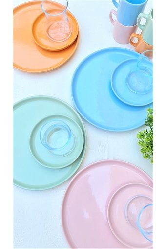 Keramika Rainbow Mix 16 Parça 4 Kişilik Stoneware Kahvaltı Takımı Çok Renkli