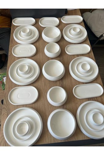 Acar Bianco Perla Yuvarlak 30 Parça 6 Kişilik Porselen Kahvaltı Takımı Beyaz