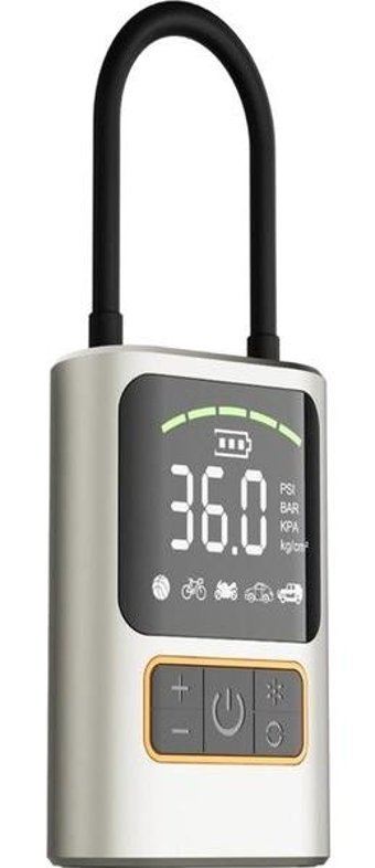 150PSI 3600MAH Dijital Taşınabilir Araç Hava Kompresörü Powerbank LED Işıklı Lastik Şişirme Pompası - Gri