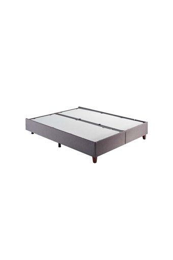 Yataş Lizbon 120 x 200 cm Başlıklı Çift Kişilik Sandıklı Baza Seti Gri