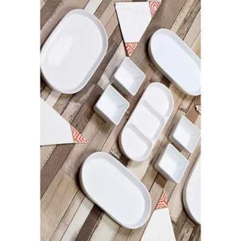 Evimiz Sepette Sepette Oval 9 Parça 2 Kişilik Seramik Kahvaltı Takımı Beyaz