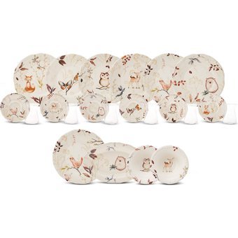 Karaca Yaşam Yuvarlak Desenli 26 Parça 6 Kişilik Stoneware Seramik Kahvaltı Takımı Çok Renkli