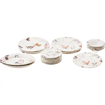 Karaca Yaşam Yuvarlak Desenli 26 Parça 6 Kişilik Stoneware Seramik Kahvaltı Takımı Çok Renkli