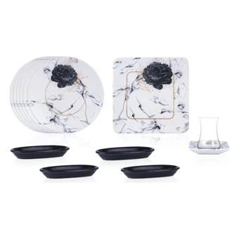 Acar Paradise Yuvarlak Desenli 23 Parça 6 Kişilik Stoneware Kahvaltı Takımı Çok Renkli