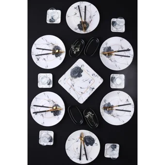 Acar Paradise Yuvarlak Desenli 23 Parça 6 Kişilik Stoneware Kahvaltı Takımı Çok Renkli