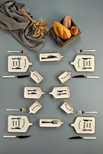 Mhk Collection Sweet Life Breakfast Desenli 4 Kişilik Seramik Kahvaltı Takımı Altın