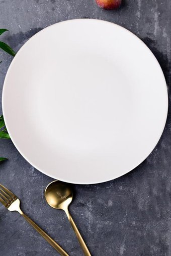 Keramika Yuvarlak 14 Parça 6 Kişilik Seramik Kahvaltı Takımı Beyaz