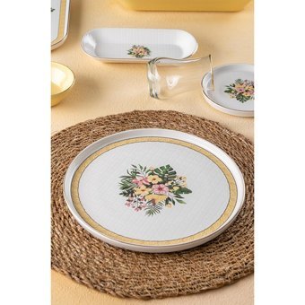 Acar Larosa Desenli 31 Parça 6 Kişilik Stoneware Kahvaltı Takımı Çok Renkli