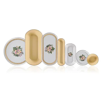 Acar Larosa Desenli 31 Parça 6 Kişilik Stoneware Kahvaltı Takımı Çok Renkli