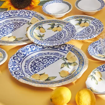 Karaca Lemon Yuvarlak Desenli 26 Parça 6 Kişilik Stoneware Kahvaltı Takımı Çok Renkli