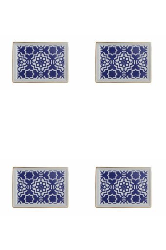 Porland Morocco 04Ap019258 Desenli 4 Parça 4 Kişilik Porselen Kahvaltı Takımı Mor