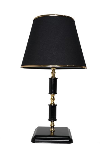 Hmydesign Groseille Siyah Gold Tekli Pvc Tek Ayak Abajur Siyah