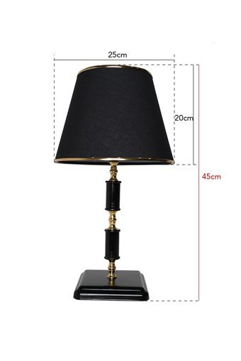 Hmydesign Groseille Siyah Gold Tekli Pvc Tek Ayak Abajur Siyah