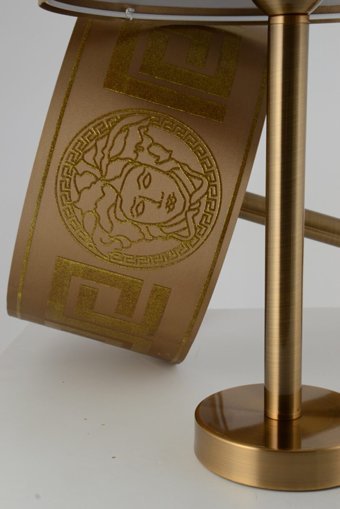 Abajuraksesuar Versace Bronz Gold 2'Li Kumaş Tek Ayak Abajur Metalik