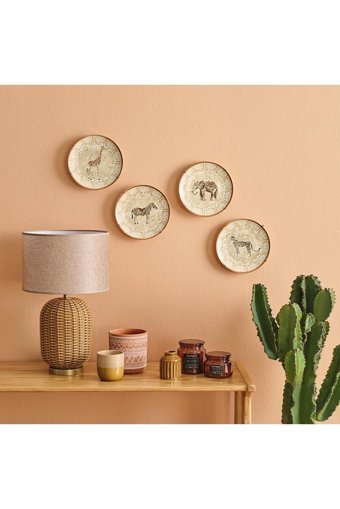 Bella Maison Wells Rattan Tekli Rattan Tek Ayak Abajur Naturel