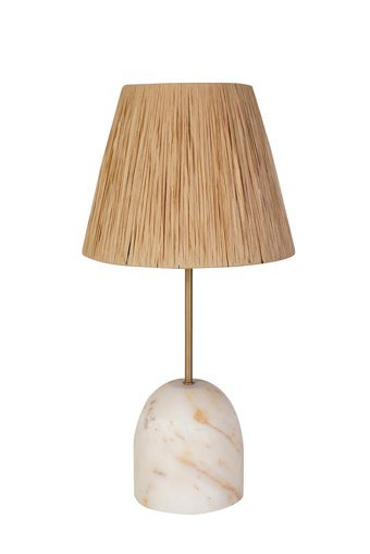 Hmydesign Copain Natural Beyaz Tekli Rafya Tek Ayak Abajur Beyaz