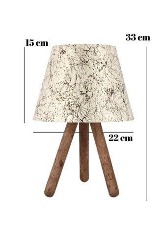 Homing Tasarım Luce Ayd-643 Tekli Ahşap 3 Ayaklı Abajur Beyaz