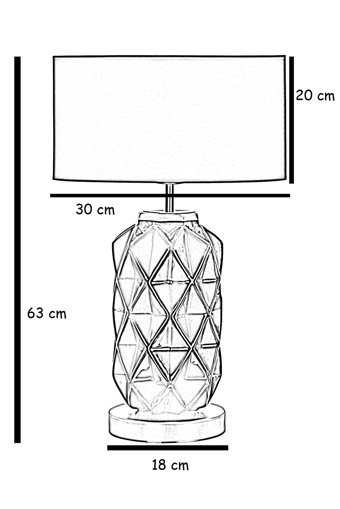 Vinner Diamond Eskitme Siyah Tekli Metal Tek Ayak Abajur Siyah