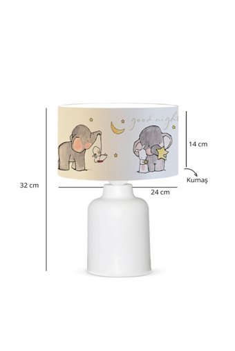 Homing Fil Ayd-3049 Tekli Kumaş Tek Ayak Abajur Bej