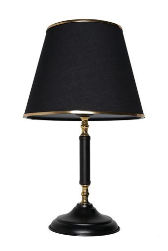 Hmydesign Frites Siyah Gold Tekli Metal Tek Ayak Abajur Siyah - Gold