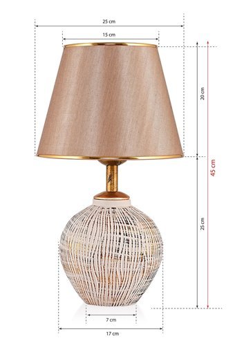 Hmydesign Attra Krem Gold Srmk-53 Tekli Pvc Tek Ayak Abajur Krem-Gold