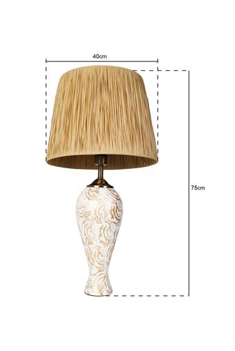 Hmydesign Gazelle Gold Beyaz Tekli Kumaş Tek Ayak Abajur Gold-Beyaz