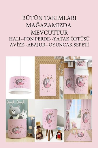 Dt Kıds Elleri Havada Mavi Elsa Tekli Kumaş 3 Ayaklı Abajur Mavi