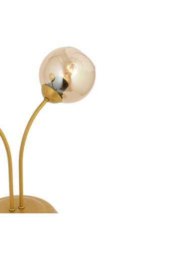 Apliqa Karin Gold Modern Tasarım Tekli Metal - Cam Tek Ayak Abajur Gold