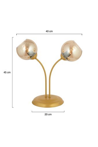 Apliqa Karin Gold Modern Tasarım Tekli Metal - Cam Tek Ayak Abajur Gold