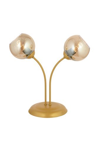 Apliqa Karin Gold Modern Tasarım Tekli Metal - Cam Tek Ayak Abajur Gold