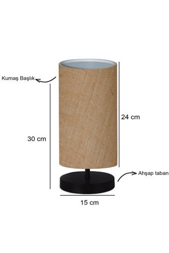 Homing Hasır Kumaş Tasarım Ayd-3155 Tekli Hasır Kumaş Tek Ayak Abajur Bej