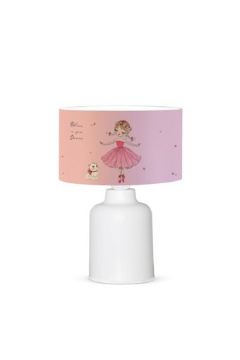 Homing Baskılı Kız Ayd-3047 Tekli Plastik Tek Ayak Abajur Pembe