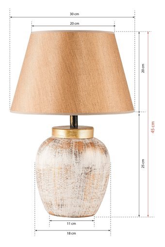 Hmydesign Pomme Krem Gold Srmk-53 Tekli Seramik Tek Ayak Abajur Krem