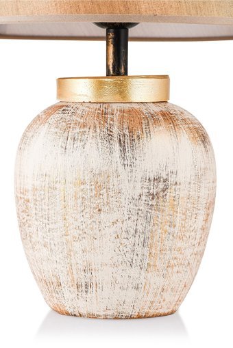 Hmydesign Pomme Krem Gold Srmk-53 Tekli Seramik Tek Ayak Abajur Krem