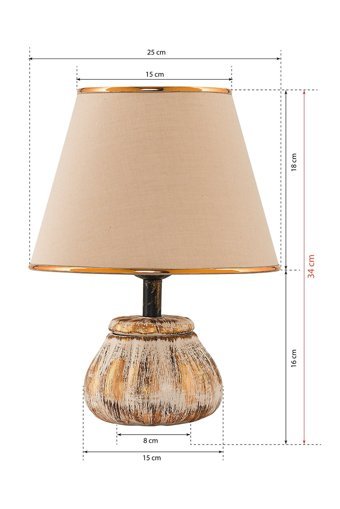 Hmydesign Citrouille Krem Gold Srmk-53 Tekli Seramik Tek Ayak Abajur Krem - Gold