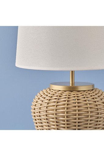 Bella Maison Kerris Rattan Tekli Rattan Tek Ayak Abajur Bej